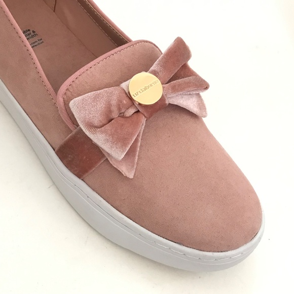 LIZ CLAIBORNE Weaver Slip On Sneakers Velvety Pink Blush Loafer Shoe Size 9.5 - Picture 2 of 16